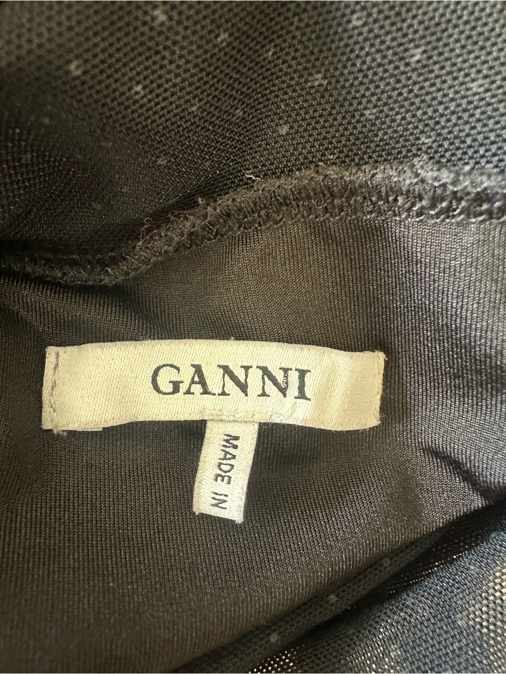 Ganni Addison Turtleneck Mesh Top Black Size EU 42 US 10-12 - Picture 6 of 14